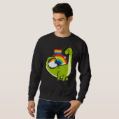 Dinosaur Gay Pride Rainbow Flag LGBT Lesbian Bisex Trui (Voorkant volledig)