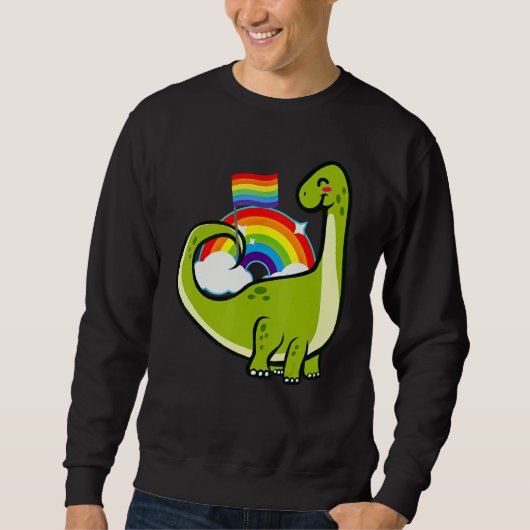 Dinosaur Gay Pride Rainbow Flag LGBT Lesbian Bisex Trui (Voorkant)
