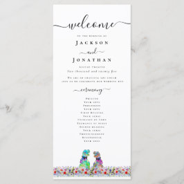 Dinosaur Gay Wedding Ceremony Program Menu
