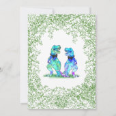 Dinosaur Gay Wedding T-Rex Twee Grooms Kaart (Achterkant)