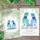 Dinosaur Gay Wedding T-Rex Twee Grooms Kaart