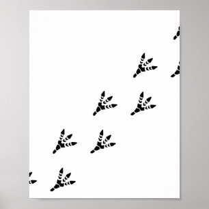 Dinosaur-geïsoleerd voetafdrukpad poster