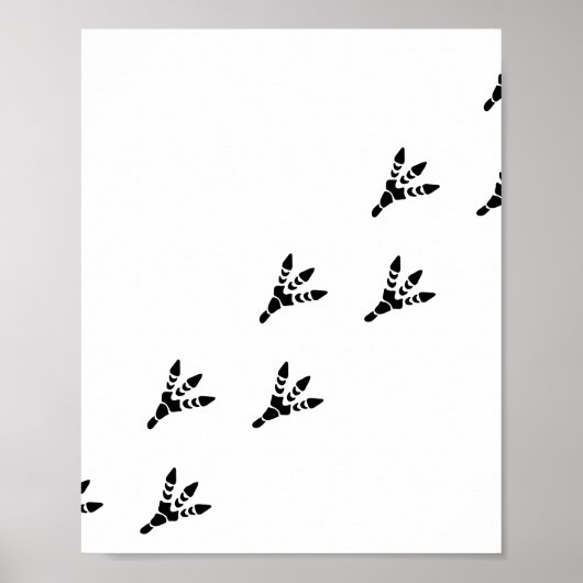 Dinosaur-geïsoleerd voetafdrukpad poster (Voorkant)