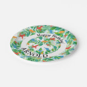 Dinosaur Gelukkige verjaardag Jurassic Oerwoud Pap Papieren Bordje (Gekanteld)