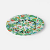 Dinosaur Gelukkige verjaardag Jurassic Oerwoud Papieren Bordje (Gekanteld)