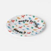 Dinosaur Gelukkige verjaardag Papieren Bordje (Gekanteld)