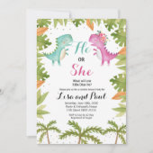 Dinosaur Gender Reopenbaart Uitnodiging (Voorkant)