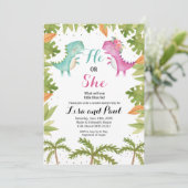 Dinosaur Gender Reopenbaart Uitnodiging (Staand voorkant)