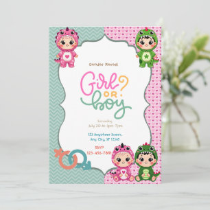 Dinosaur Gender Reveal Kaart