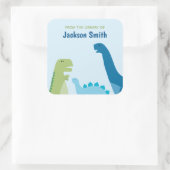 Dinosaur Gepersonaliseerd Vierkante Sticker (Tas)