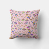 Dinosaur gepersonaliseerde foto en naam roze kussen (Achterkant)