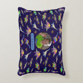 Dinosaur Gepersonaliseerde Jongens Foto en Naam Accent Kussen (Voorkant(Verticaal))