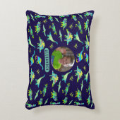 Dinosaur Gepersonaliseerde Jongens Foto en Naam Accent Kussen (Voorkant(Verticaal))