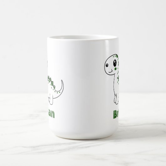 Dinosaur Gepersonaliseerde Naam Grappig Leuk Koffiemok (Center)