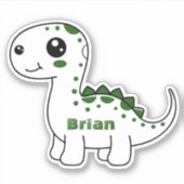 Dinosaur Gepersonaliseerde Naam Grappig Leuk Sticker (Voorkant)