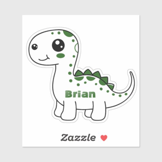 Dinosaur Gepersonaliseerde Naam Grappig Leuk Sticker (Vel)