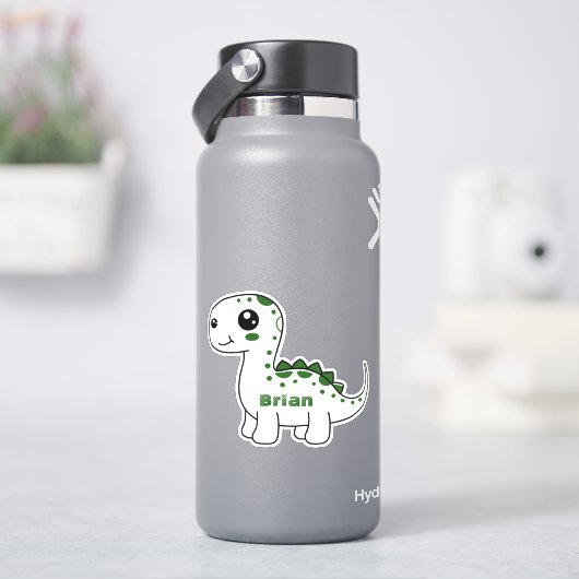 Dinosaur Gepersonaliseerde Naam Grappig Leuk Sticker (HydroFlask)