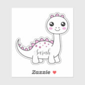 Dinosaur Gepersonaliseerde Naam Grappig Leuk Sticker (Vel)