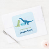 Dinosaur Gepersonaliseerde Referenties Vierkante Sticker (Envelop)