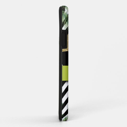 Dinosaur gestreepte monogram Case-Mate iPhone case (Achterkant/rechts)