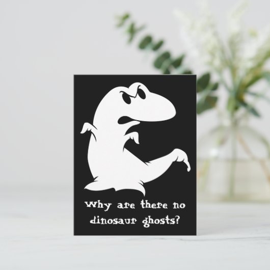 Dinosaur Ghost Briefkaart (Staand voorkant)