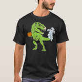 Dinosaur Ghost Lazy Halloween Costume Funny T-Rex T-shirt (Voorkant)