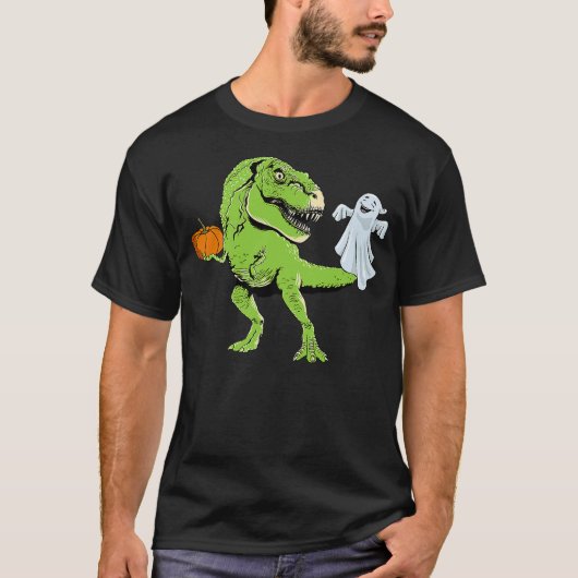 Dinosaur Ghost Lazy Halloween Costume Funny T-Rex T-shirt (Voorkant)