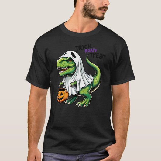 Dinosaur Ghost Trick Roar Treat Halloween Dinosaur T-shirt (Voorkant)