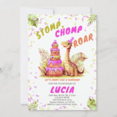 Dinosaur Giant Verjaardagstaart Schattige Waterver Kaart (Voorkant)