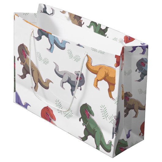 Dinosaur Gift Bag Groot Cadeauzakje (Voorkant Gekanteld)