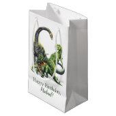 Dinosaur Gift Bag Klein Cadeauzakje (Voorkant Gekanteld)