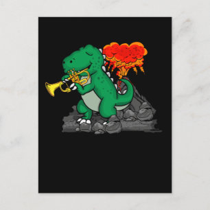 Dinosaur Gift Kinder Trumpet Music Big Band Trumpe Briefkaart