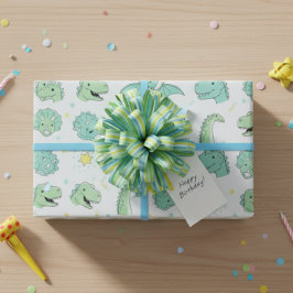 Dinosaur Gift Wrap Dino-Party Pastel Cadeaupapier