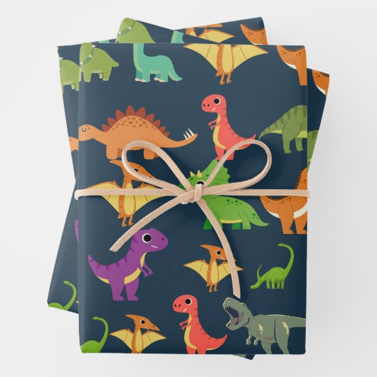 Dinosaur Gift Wrapping Paper (In situ)