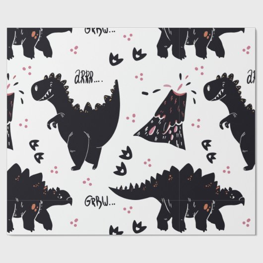 Dinosaur Gift Wrapping Paper Cadeaupapier (Vlak)