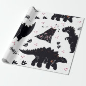Dinosaur Gift Wrapping Paper Cadeaupapier (Uitgerold)