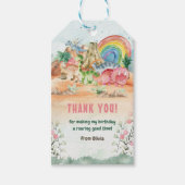 Dinosaur Girl 1st Birthday Party Cadeaulabel (Voorkant)