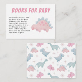Dinosaur Girl Baby shower Book Request Informatiekaartje