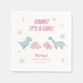 Dinosaur Girl Baby shower RAWR Servet (Voorkant)