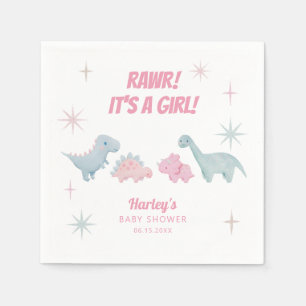 Dinosaur Girl Baby shower RAWR Servet