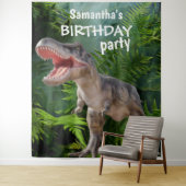 Dinosaur Girl BIRTHDAY-achtergrond Wandkleed (In situ)