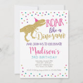 Dinosaur Girl Birthday Kaart (Voorkant)