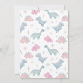 Dinosaur Girl Birthday Party Invitation Kaart (Achterkant)
