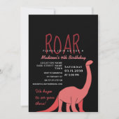 Dinosaur Girl Birthday Uitnodiging (Voorkant)
