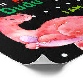 Dinosaur Girl Dino Birthday mijlestone Poster (Hoek)