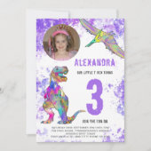 Dinosaur Girls 3e verjaardag Kaart (Voorkant)