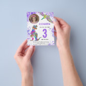 Dinosaur Girls Birthday Party Photo Budget Flyer (Hand)
