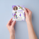 Dinosaur Girls Birthday Party Photo Budget Flyer (Hand)