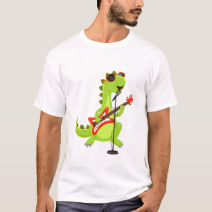 Dinosaur Gitaar Speler Xmas Grappige dag T-shirt