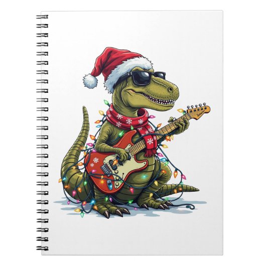Dinosaur Gitaar Speler Xmas Notitieboek (Voorkant)